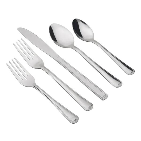 Mainstays Lace Stainless Steel Flatware Set with Tray Organizer Tableware - Silver - 1 Each