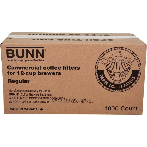 Bunn 1m5002 Commercial Coffee Filters 12-Cup Size (Case of 1000)
