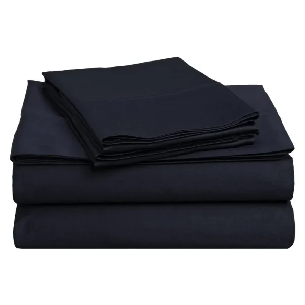 Superior Egyptian Cotton 400 Thread Count Solid Sateen Bed Sheet Set - King - Navy