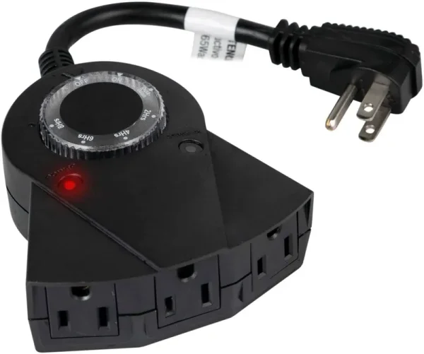 Brightown Outdoor Light Timer Waterproof, 24 Hours Plug in Timer with 2, 4, 6 or 8 Hours Countdown Mode, 3 Grounded Electrical Outlet for Outdoor
