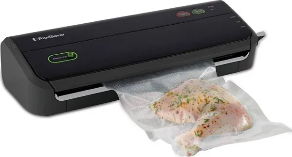 Foodsaver FM2000 Vacuum Sealer Machine with Starter Bags Rolls - Black