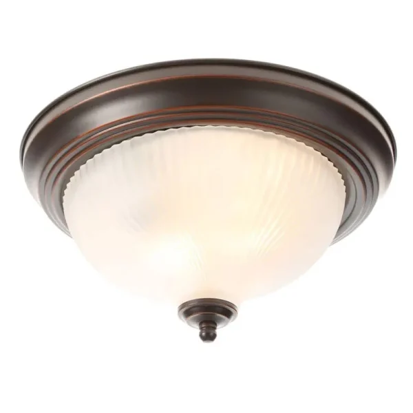 Hampton Bay Oil-Rubbed Bronze 2-Light Flush Mount