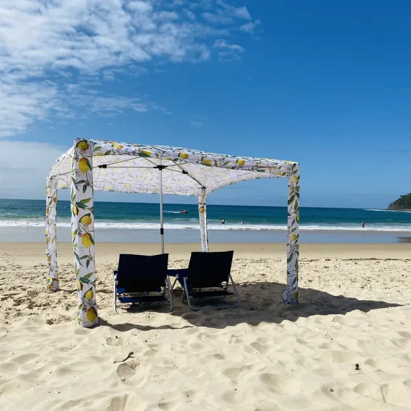 CoolCabanas Beach Cool Cabana Canopy Sun Shade Shelter Tent - 8' x 8' or 6'6" x 6'6", Easy to Setup, Folds to Just 3'5", Perfect for Family Beach