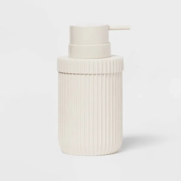 Ribbed Soap Pump Ivory - Room Essentials