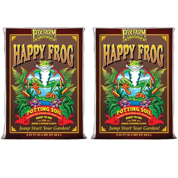FoxFarm FX14047 PH Adjusted Happy Frog Potting Soil Bag 4 Cu ft 2 Pack