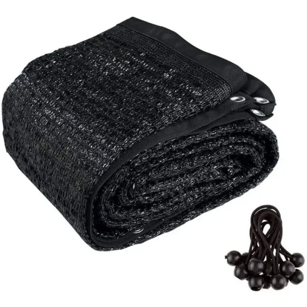 10 ft. x 20 ft. 60% Greenhouse Shade Cloth Cover with Grommets, Black