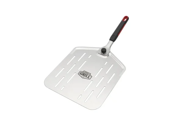 Expert Grill Stainless Steel Folding Pizza Peel with Rubber Handle,Silver, 21.5x11x2.87inches