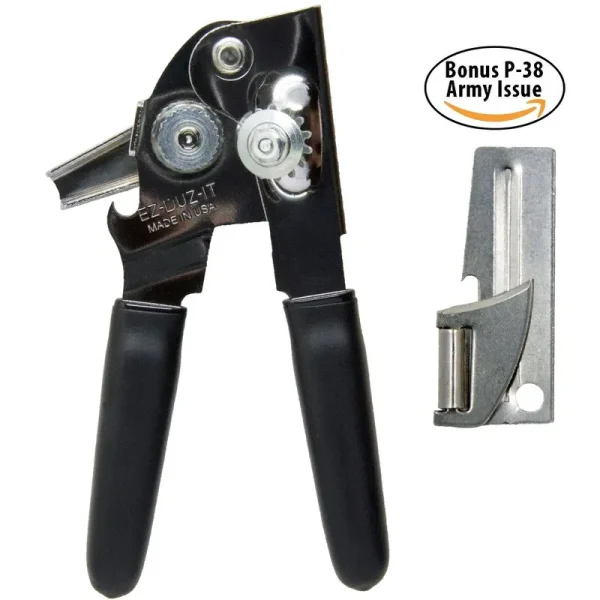 Worlds Best Can Opener- Made in USA - Sold by Vets Easy Turn Carbon Steel Blade