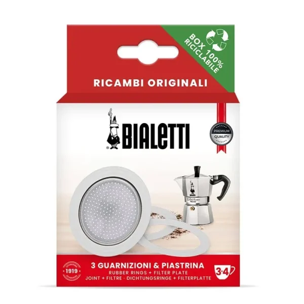 Bialetti Moka Express Replacement Gasket Set - 3 Cup