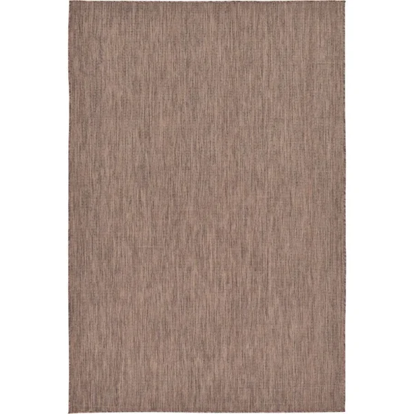 Unique Loom Outdoor Solid Area Rug - 6' x 9' Light Brown