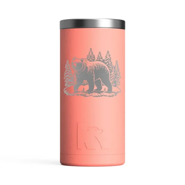 RTIC 12oz Skinny Can Cooler, Coral, Matte