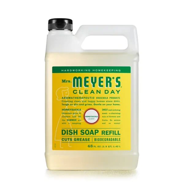 Mrs. Meyer's Clean Day Dish Soap Refill, Honeysuckle Scent - 48 fl oz