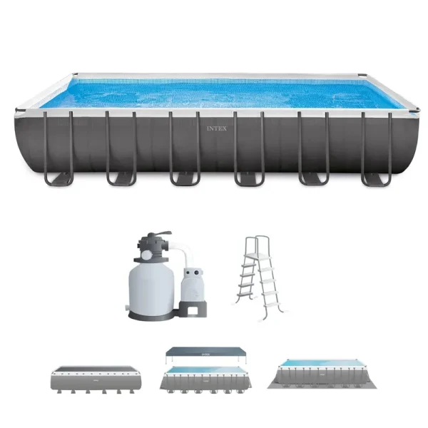 Intex 24' x 12' x 52" Rectangular Ultra XTR Frame Swimming Pool w/ Sand Filter