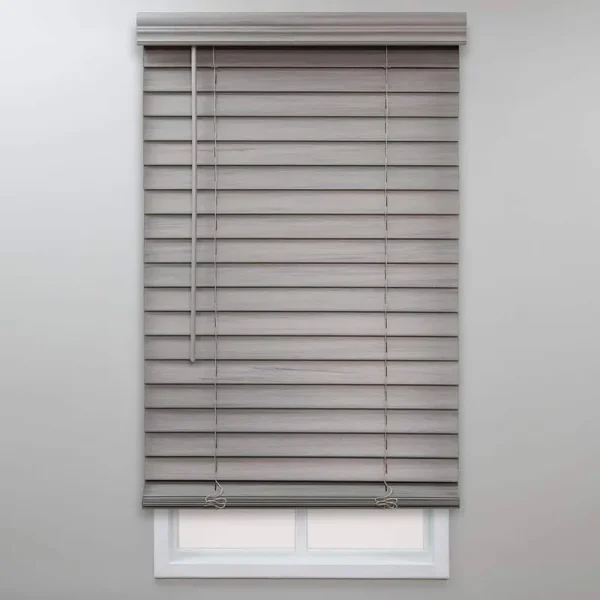 Perfect Lift Window Treatment Driftwood Gray 2 in. Cordless Room Darkening Faux Wood Blind 26 in. W x 48 in. LActual Size: 26 I