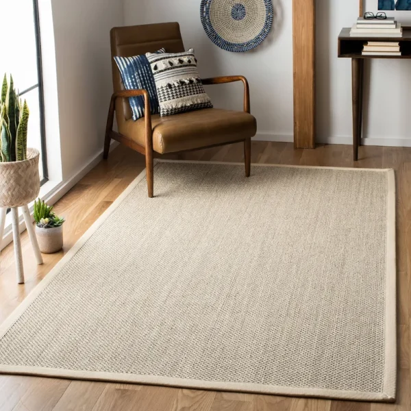 Natural Fiber Rug Marble Beige 10'x10' Square Safavieh