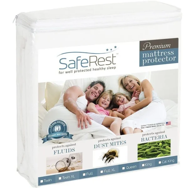 Queen Size Saferest Premium Hypoallergenic Waterproof Mattress Protector