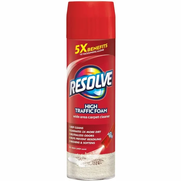 Resolve High Traffic Carpet Cleaner, Foam - 22 oz can