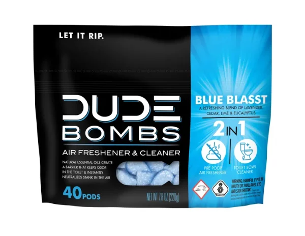 Dude Bombs Deodorizing Toilet Freshener Fresh Scent 40 Pods