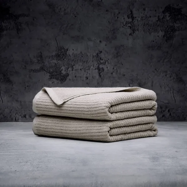 LUXOME Plush Performance 2-Piece Bath Towel Set | Dual-Loop Design | Ultra Soft | Highly Absorbent | Quick Drying | Oyster (Tan)