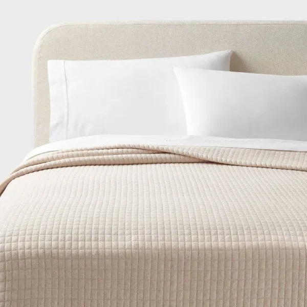 King Modern Jersey Quilt Oatmeal Heather - Threshold
