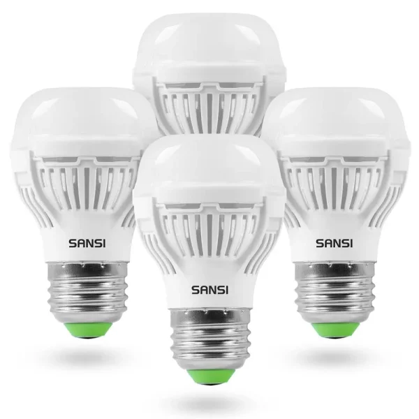 SANSI 60W Equivalent LED Light Bulbs, 22-Year Lifetime, 4 Pack 900 Lumens LED Bulbs with Ceramic Technology, 5000K Daylight 9W Non-Dimmable, E26, A15