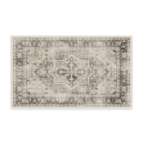 Ruggable Kamran Washable Vintage Persian Area Rug - Hazel 3'x5' (Standard Pad)
