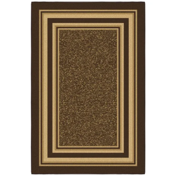 Ottomanson Bordered Brown Ottohome Collection Contemporary, Area Rug-3'3" x 5'