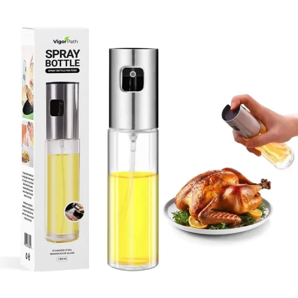 Vigor Path Sprayer for Cooking - Olive Oil Sprayer Mister - 100ml Stainles Steel Olive Oil, Vinegar, Water & Other Liquids Sprayer - Perfect for