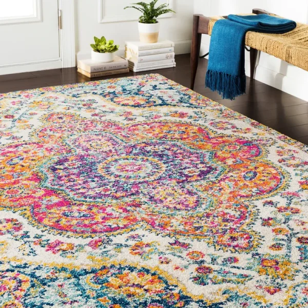 Walmart Tybalt Orange 7'10 inch x 10'3 inch Traditional Oriental Area Rug