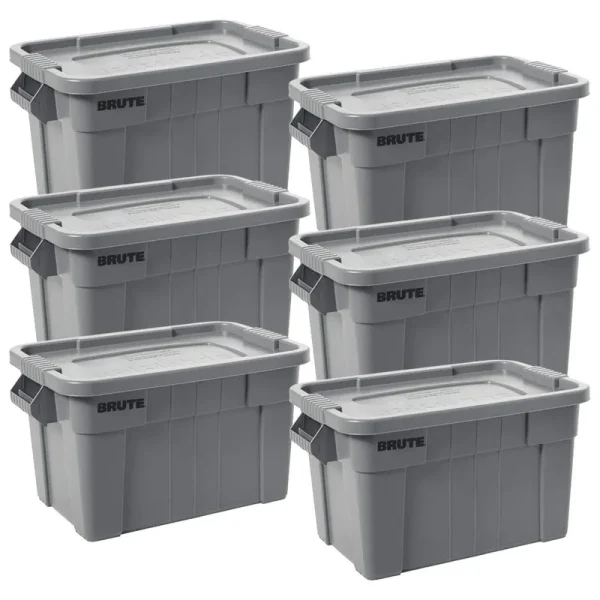 Rubbermaid 9S31GRAEA 20 Gal Brute Tote Box Gray