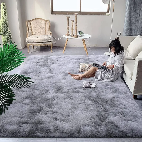 DweIke Super Soft Shaggy Rugs Fluffy Carpets, Tie-Dye Rugs for Living Room Bedroom Girls Kids Room Nursery Home Decor,Non-Slip Machine Washable Carpet