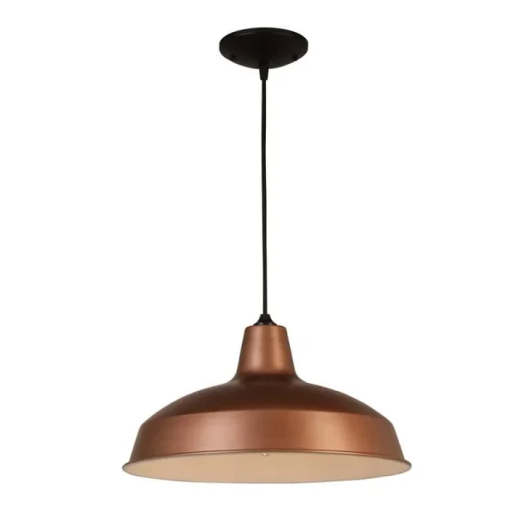 Hampton Bay AF-1032R/CPR 1-Light Vintage Copper Warehouse Pendant with Metal Shade