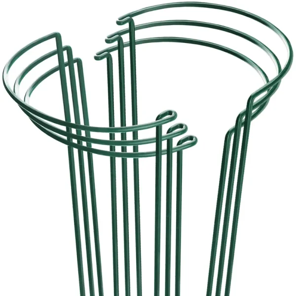 HiGift 6 Pack Plant Support Plant Stakes, Metal Peony Cages and Supports, Outdoor Garden Stakes Plant Cage, Large Plant Support Rings for Tomato,rose