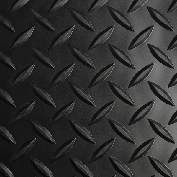 Black 24 in. x 10 ft. Vinyl Diamond Plate Commercial Floor Mat