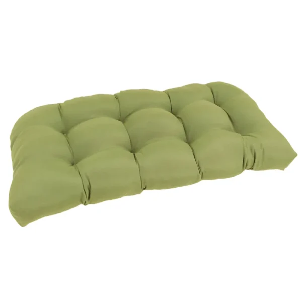Blazing Needles U Shaped 19" x 42" Tufted Settee Cushion-Sage