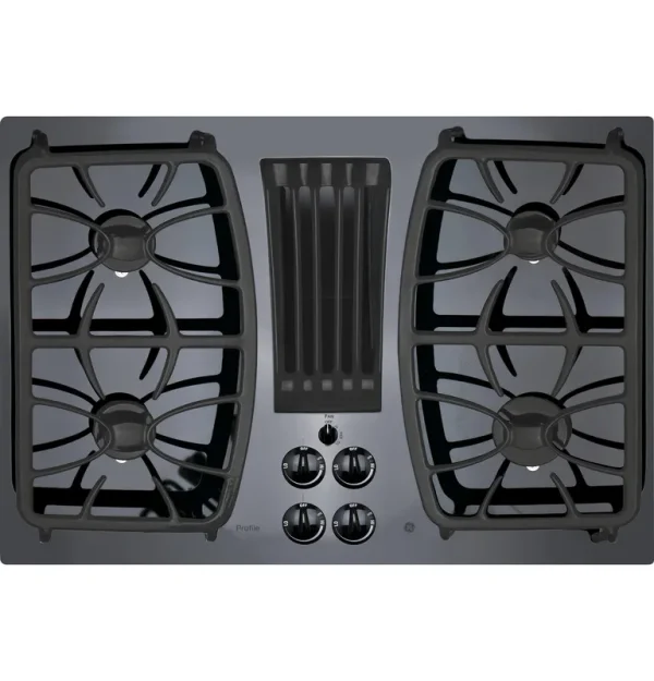 GE Appliances PGP9830DRBB Profile Built-In Gas Downdraft Cooktop - Black 30"