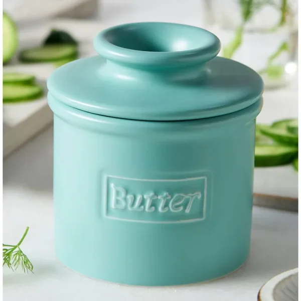 Butter Bell Crock - Aqua Matte