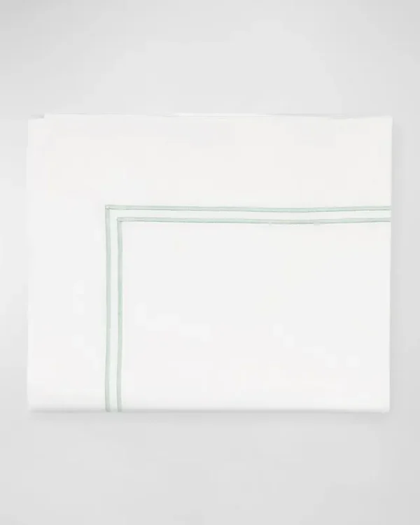 Sferra Grande Hotel Flat Sheet Full Queen / White/Mist