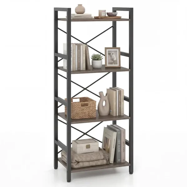 Tangkula 3-Tier Industrial Bookshelf for Home Office