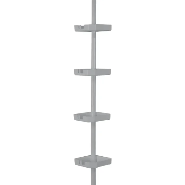 Bath Bliss 4 Tier Tension Corner Shower Organizer Caddy, Grey