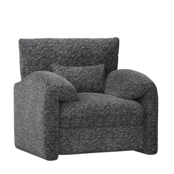 AECOJOY Oversized Armchair, Chenille Mid Century Accent Chair, Comfy Upholstered Single Sofa, Extra Wide Reading Chairs