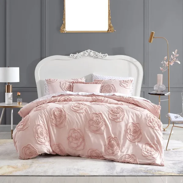 Betsey Johnson Rambling Rose Pink Twin Duvet Cover Bonus Set