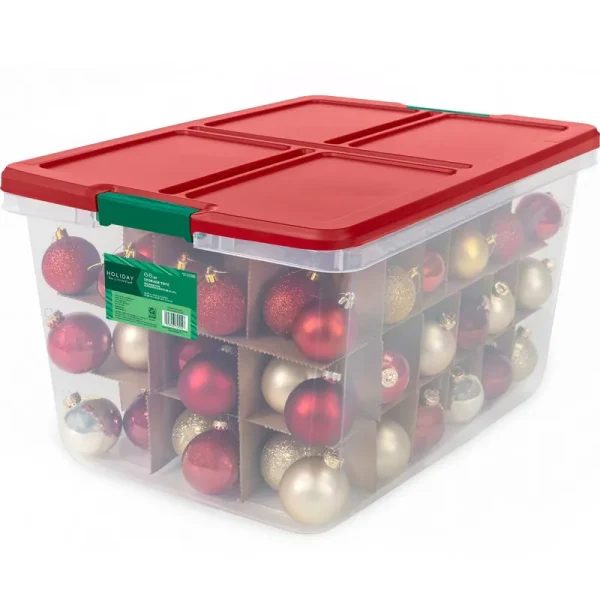 Holiday Living Large 16.5-Gallons (66-Quart) Clear Weatherproof Heavy Duty Tote with Latching Lid | 7256-010-191-192-60