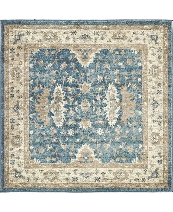 Unique Loom Itzling Salzburg Area Rug (4' x 4' Square - Blue)