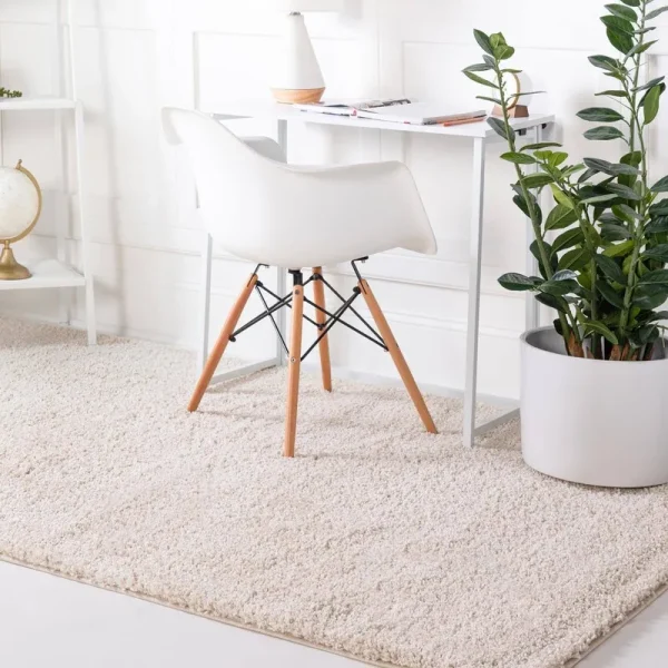 Soft Solid Shag 8x11 Oatmeal Beige Area Rug