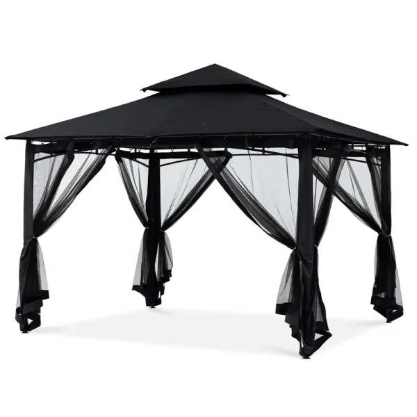 Sturdy Patio Gazebo 8 ft x 8 ft with Mosquito Netting by ABCCANOPY