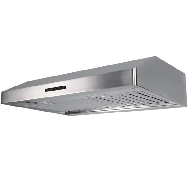 Pacific Economy Pro Under Cabinet Ducted Range Hood 30 in - 850 CFM 3 - Speed Powerful Kitchen Vent Hood - Electric Stainless Steel - Ultra Quiet, Glass Touch Control, 6W LED Lights PR6830AS