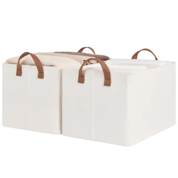 StorageWorks Storage Bins, Extra Large Closet Storage Bins for Organizing, Fabric Storage Baskets with Handles, Rectangle Storag