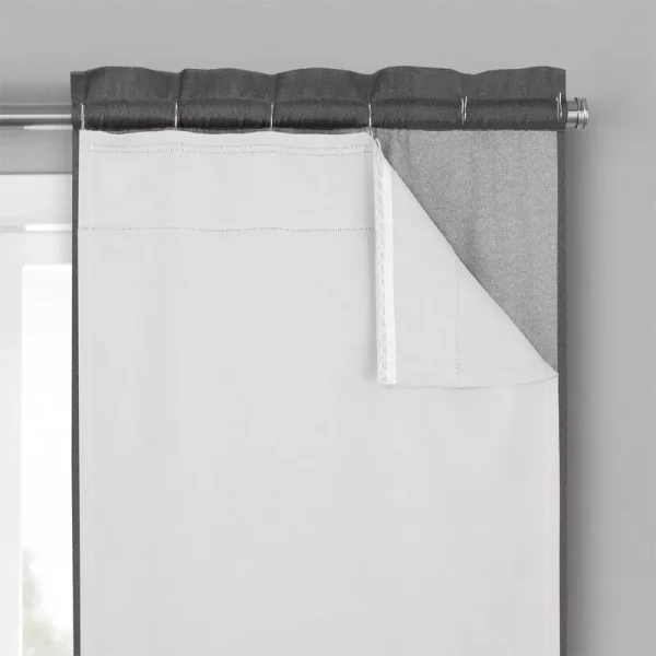 Eclipse Curtains Solid Blackout Thermal Rod Pocket Curtain Panels (Set of 2); 27'' W x 80'' L
