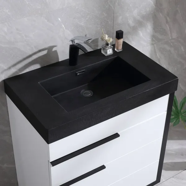 Dowell 18" FTB Resin Bathroom Vanity Basin - 30Wx18Dx6H - Black